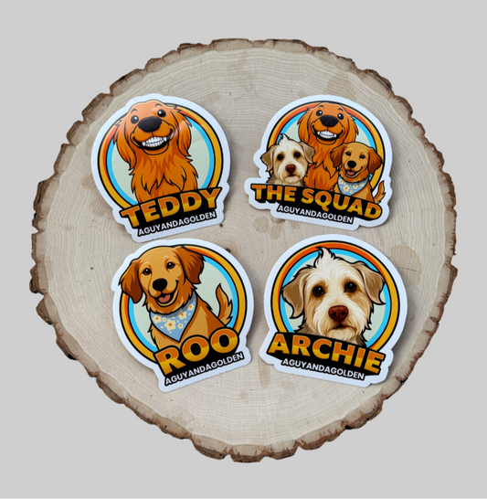AGuyandAGolden Character Stickers